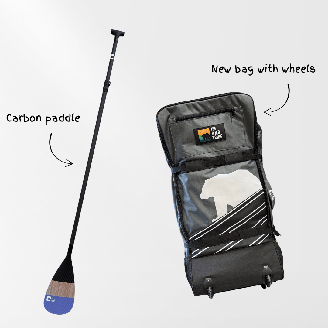 Columbia S 12'6 Blue Inflatable Paddle board (Hybrid Carbon Paddle + Bag with Wheels) - The Wild Tribe