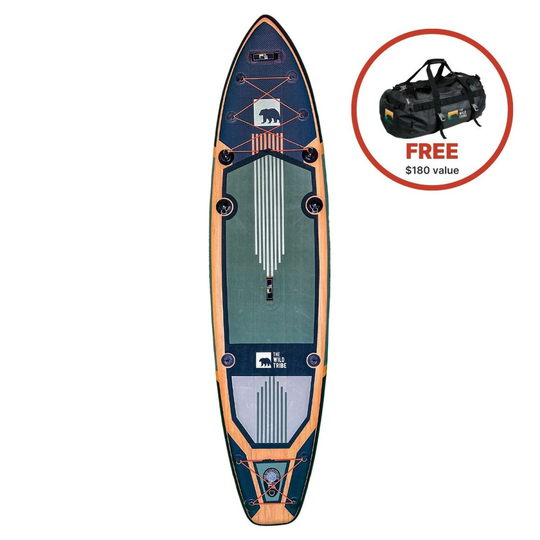 Sequoia Green 11' Inflatable Paddle board - The Wild Tribe